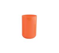 MSV - Vaso INAGUA - Diseño Elegante para baño - Ø7,3 x 11,5 cm - Naranja - Ideal para artículos de Aseo - Plástico Duradero - Acabado Liso