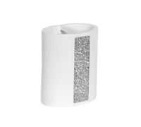 MSV Vaso para Cepillo de Dientes Luanda, Tela, Blanco, 6 x 10 cm
