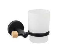 MSV Vaso para Fijar Acero y Bambú IANA Negro Mate