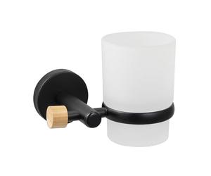 MSV Vaso para Fijar Acero y Bambú IANA Negro Mate