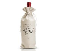MSW - Bolsa de vino de regalo de graduación, regalo de graduación de maestros de trabajo social, regalo de graduación para ella, él, regalo de fiesta de graduación de despedida universitaria, bolsa de
