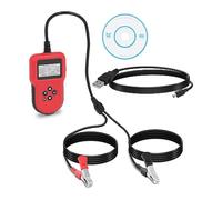 MSW Comprobador digital de batería de coche 12 V/24 V LCD 5 s tiempo de prueba 2 botones de arranque rápido multilingüe protección contra cortocircuitos y polaridad inversa, comprobador de batería
