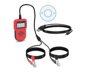 MSW Comprobador digital de batería de coche 12 V/24 V LCD 5 s tiempo de prueba 2 botones de arranque rápido multilingüe protección contra cortocircuitos y polaridad inversa, comprobador de batería