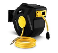 MSW Enrollador De Manguera De Aire Comprimido Carrete Automático PRO-A 15 (Conexión De Aire: 1/4", Manguera Con Longitud De 15 m, Presión De 18 bar)