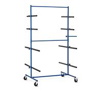MSW Estante De Parachoques Soporte para Taller Chapa MSW-BPS1 (Ruedas de Polipropileno, Estructura de Acero, 8 Barras de fijación, Carga Total máx.: 160 kg)