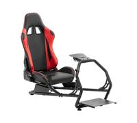 MSW MSW-SIM-01 - Asiento de carreras para gaming ergonimosch con soporte para pedal y soporte en el volante, simulador de carreras, asiento de simulador, marco de acero ajustable