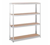 MSW MSW-STSH-34 - Estantería para cargas pesadas (160 x 40 x 180 cm, capacidad para 4 x 150 kg), color gris