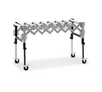 MSW Transportador De Rodillos Mesa Transportadora MSW-RT-130 (Capacidad de carga: 130 kg, Longitud hasta 147 cm, 9 rodillos, Plegable)