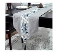 Mswborml Chinoiserie Camino de Mesa Consola con Borlas