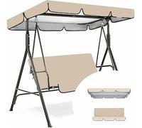 MSWEGKRE Funda de repuesto para toldo de columpio al aire libre, funda de cojín para columpio de 2/3 plazas, impermeable, para asiento de jardín, porche, hamaca, patio (columpio no incluido)
