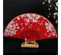 MSWgjYRQ Abanico plegable de encaje, estilo chino, para mujer, baile, tela de plástico, cultura española, patrón de flores, decoración de fiesta, boda, abanicos plegables decorativos (28)