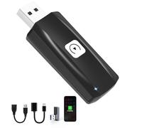 MSXTTTLY Adaptador Inalámbrico Car Play para Coche con Carplay y iOS 10+ U2C-Air Wireless Carplay Stick 2024, Car Play Dongle, Direct Plug & Play, USB C/A, Negro