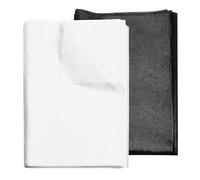 msymsyu Fieltro de planchado de 2 m², 2 arcos, color negro (100 x 100 cm) y blanco (100 x 100 cm), tela no tejida para planchar arrugas, costura y refuerzo de prendas (35 g/㎡)