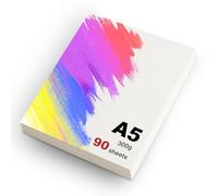 msymsyu Papel de acuarela A5, 300 g, 90 hojas, 21 x 15 cm, color blanco, algodón, acuarela, papel para pintar, practicar caligrafía, manualidades, para ilustradores y estudiantes