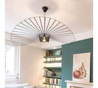 Msyyuu Vintage Lámpara Colgante Sala de Estar LED Vértigo Lámparas de araña (Altura la Luz Ajustable) Fibra de Vidrio/PU Luces de Sombrero E27 Lámpara de Araña para Restaurante Pantalla Negra Moderna