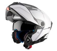 MT Casco Modular Atom 2 SV, Blanco Brillante, con Gafa Solar, High Impact Resistant Polymer, Homologación ECE 22.06 y Dot. Talla S