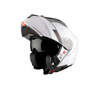MT Casco Moto Modular FU935SV Genesis SV Solido A0 Blanco Brillo Talla XXL con Gafa Solar