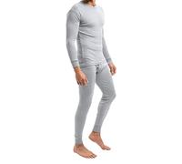 MT Conjunto de ropa interior térmica y de esquí para hombre Light, ropa interior larga de invierno - camiseta interior y calzoncillos, gris claro, M