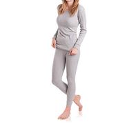 MT Conjunto de ropa interior térmica y de esquí para mujer, ropa interior cálida de manga larga con interior suave, gris, XL