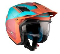 MT District SV S, Casco Jet para Moto, Homologación ECE 22.06, Naranja, 1350g, Calota de Resina Termoplástica HIRP, Sistema de Ventilación con Visor Solar. Talla S