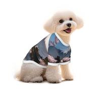 Mt. Fuji - Camiseta de algodón puro con estampado de principios de primavera para mascotas, chaleco cómodo para perros y gatos, para ropa de invierno de verano pequeña y mediana