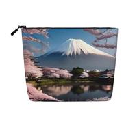 Mt. Fuji in Early Spring - Neceser de viaje versátil - Bolsa de maquillaje de cáñamo falso para múltiples usos - Organizador de accesorios cosméticos, Black, Talla única