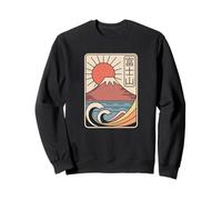 MT Fuji Japón Vintage Kawaguchi Lake Sun Retro Kanji Diseño Sudadera