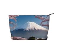 Mt. Fuji - Neceser de pana con estampado de principios de primavera para almacenamiento de cosméticos con cierre de cremallera para viajes, camping y uso diario
