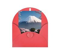 Mt. Fuji - Tarjeta de felicitación de principios de primavera, 10,2 x 15,2 cm, embalaje de sobre en forma de corazón, adecuado para todas las ocasiones.