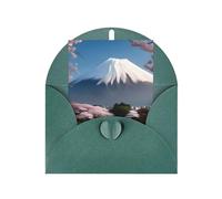 Mt. Fuji - Tarjeta de felicitación de principios de primavera, 10,2 x 15,2 cm, embalaje de sobre en forma de corazón, adecuado para todas las ocasiones.