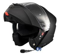 MT Genesis SV Pure Designed Negro Mate Bluetooth Sena Integrado - Casco de Moto Modular Abatible con Visor Solar - Helmets Unisex Hombre y Mujer - Homologado P/J ECE 22.06 (S)