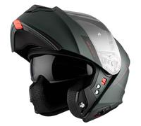 MT Genesis SV Verde Mate - Casco de Moto Modular Abatible con Visor Solar - Homologado ECE 22.06 para Hombre y Mujer (L)
