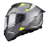 MT Helmets Casco modular Atom 2 SV, visor solar, interior lavable, UCS - Highlands E2 Gris/Amarillo