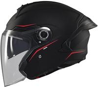 MT Helmets Casco Jet Modelo Cosmo SV Solid A1 Negro Mate Totalmente Homologado 22.06 (M 57/58)