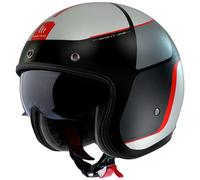 MT Helmets Le Mans 2 SV - Casco Moto Jet Vintage con Detalles en Cuero, Visor Solar Retráctil Full Vision, Interior Lavable y Calota HIRP | Homologado ECE 22.06 & DOT