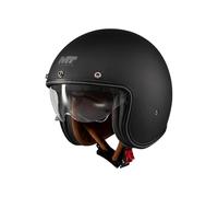 MT Helmets Le Mans 2 SV - Casco Moto Jet Vintage con Detalles en Cuero, Visor Solar Retráctil Full Vision, Interior Lavable y Calota HIRP | Homologado ECE 22.06 & DOT