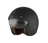 MT Helmets Le Mans 2 SV - Casco Moto Jet Vintage con Detalles en Cuero, Visor Solar Retráctil Full Vision, Interior Lavable y Calota HIRP | Homologado ECE 22.06 & DOT