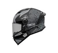 MT Helmets Casco integral Stinger 2, antivaho, visor solar, interior lavable – Tagger B2 Negro/Gris
