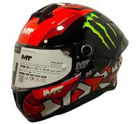 MT Helmets Targo S Designed Piqueras Monster Brillo - Casco de Moto Integral Homologado 22.06 (S)