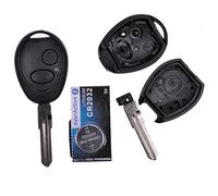 mt key Mando a distancia para llave de coche, 1 carcasa de 2 botones, 1 pieza en bruto NE75 + 1 batería CR2032 para Land Rover Freelander Discovery Defender
