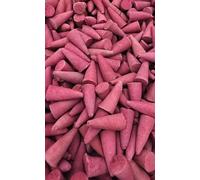 MT Majami Conos de incienso, aroma a manzana y canela, rojo, 50 unidades, 20 minutos de combustión, hechos a mano, forma de cono para un ambiente agradable en la habitación