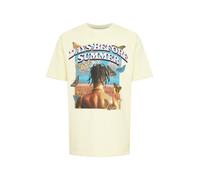 MT Upscale Camiseta 'Days Before Summer' azul claro / marrón / amarillo pastel / blanco Hombre MT Upscale M azul claro / marrón / amarillo pastel / blanco