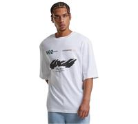 MT Upscale Mt3191-motorsport Heavy Oversize Sleeve tee Camiseta, Blanco, XS Hombres