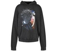 MT Upscale Sudadera Thorned Mask Oversize Hoody Black Acid Washed XL
