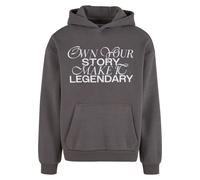 MT Upscale Sudadera 'Make It Legendary' gris oscuro / blanco L gris oscuro / blanco