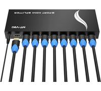 MT-VIKI Divisor HDMI 4K 1 en 8 Salidas, Distribuidor 1x8 para 8 Monitores HDTV CCTV 3D, Soporta EDID HDCP