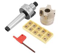 MT2 FMB22 Face Mill Holder, 50mm 22mm Lathe End Milling, 10pcs APMT1604 Carbide Inserts, Speed Facing for and Rough Machining, Cemented