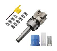 MT2 M10 Shank CNC Tool Holder Kit 400R 50mm Face End Mill Cutter with 10 Square Carbide Inserts APMT1604 for Steel and Non Hardened Metal Cutting