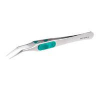 ＭＲ．ＨＯＢＢＹ＼ミスターホビー MT203 Mr. Angled Tweezers, Mr. Tools, Pinzas, Herramienta para modelismo, Curva, Punta plana, Color metálico, Acero inoxidable
