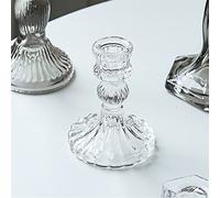 MTADSBKFP portavelas de Hierro, Simple Style Glass Candle Holder 6 pcs Multiple Sizes For Tables(C)